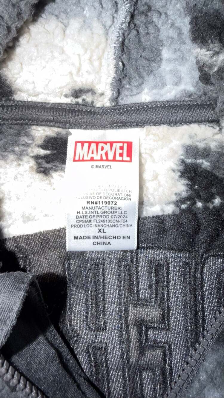 Marvel Spider-Man Gray Camo Faux Shearling 1/4 Zip Pullover Hoodie-kids Xl - Picture 5 of 5
